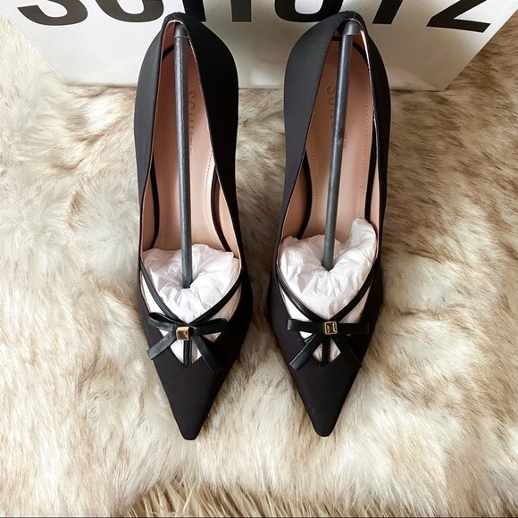 Schutz Gracia Satin Pointed Toe Pumps Black Size 9.5B NIB - Picture 3 of 10